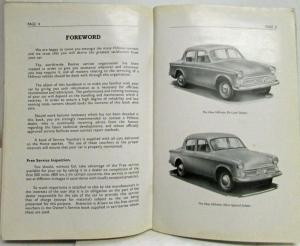 1959 Hillman Minx Series IIIA Owners Handbook Manual