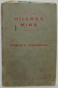 1960 Hillman Minx Series IIIA Owners Handbook Manual with Extras