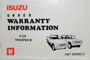 1987 Isuzu Pup Pickup Owners Manual and Extras