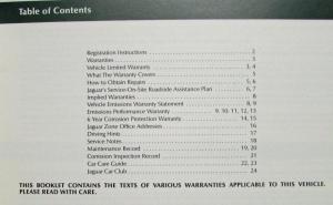 1991 Jaguar XJ6 Passport to Service Warranty Manual