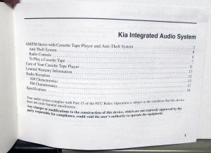 1995 Kia Sportage Owners Manuals