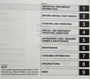 1989 Mazda MX-6/626 Owners Manual