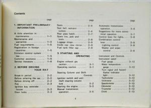 1979 Mazda RX-7 Owners Manual