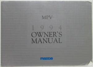 1994 Mazda MPV Owners Manual and Warranty Info & Accessories Tri-fold