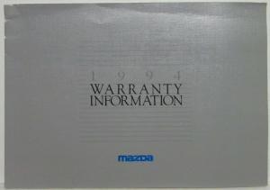 1994 Mazda MPV Owners Manual and Warranty Info & Accessories Tri-fold