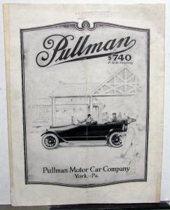 1916 Pullman Roadster Touring Winter Top Clover Leaf Sales Folder Brochure Orig