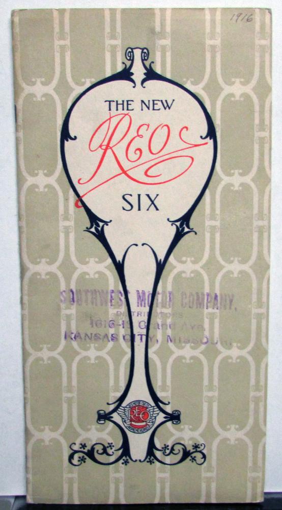 1916 REO NEW Six Model M Touring and N Roadster Sales Brochure Original