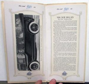 1916 REO NEW Six Model M Touring and N Roadster Sales Brochure Original