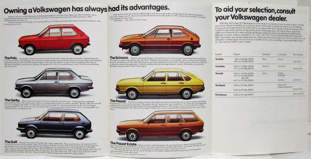 1979 Volkswagen VW Model Range Sales Folder - European Market