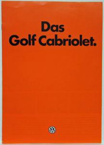 1980 Volkswagen VW Golf Cabriolet Sales Brochure - German Text