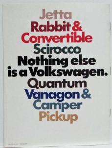 1982 Volkswagen VW Vanagon and Camper Sales Brochure