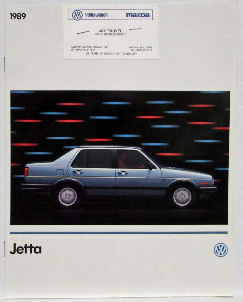 1989 Volkswagen VW Jetta Sales Brochure