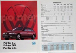 1995 Volkswagen VW Pointer CLi GLi GTi Sales Brochure & Specs - Portuguese Text