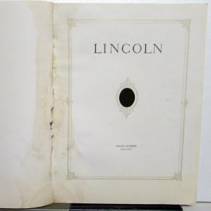 1926 1927 Lincoln Salon Cars Travelogue of Art & Transportation Sales Brochure