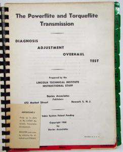 1954-1961 Powerflte and 1956-1961 Torqueflite Transmission Service Shop Manual