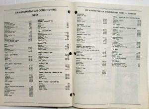 1970-1981 GM Factory Air Conditioning Parts List Book - A/C Chevrolet Cadillac