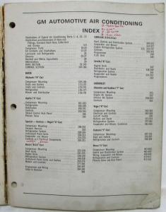 1968-1977 GM Factory Air Conditioning Parts List Book - A/C Chevrolet Pontiac