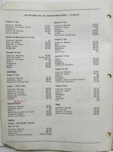 1968-1977 GM Factory Air Conditioning Parts List Book - A/C Chevrolet Pontiac