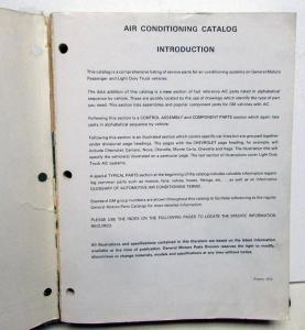 1969-1979 GM Factory Air Conditioning Parts List Book - A/C Chevrolet Oldsmobile