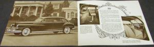 1948 Chrysler Crown Imperial Sedan 3 Color Sales Brochure Catalog