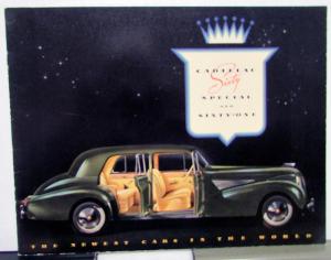 1939 Cadillac Sixty Special & Sixty One Sales Brochure Catalog W/Envelope