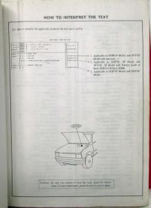 1987 Isuzu PUP (KB) Parts Catalog Book - August 1989