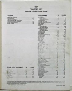 1994 Isuzu Trooper Electrical Troubleshooting Manual