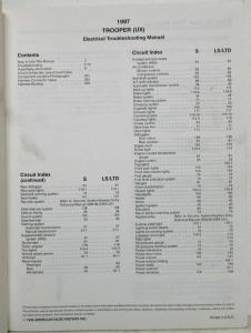 1997 Isuzu Trooper Electrical Troubleshooting Manual