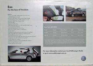 2008 Volkswagen VW Eos Spec Sheet