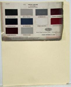 1958 Volvo DuPont Paint Chips