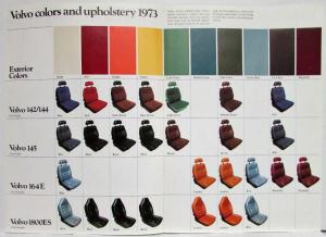 1973 Volvo 142/144 145 164E 1800ES Colors and Upholstery Brochure