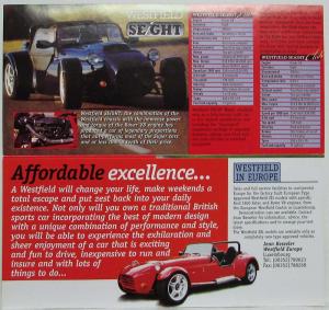 1990-1995 Westfield Sports Cars Ltd Sales Folder - 1600 1800 Seight - UK