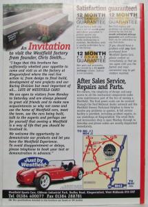 1990-1995 Westfield Sports Cars Ltd Sales Brochure - 1600 1800 Seight - UK