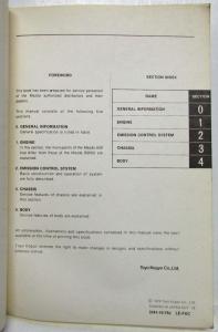 1979 Mazda 626 Service Training Manual