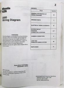 2000 Mazda 626 Electrical Wiring Diagram