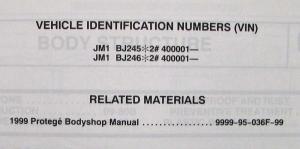 2002 Mazda Protege 5 Bodyshop Manual Supplement