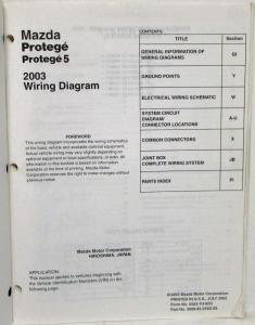 2003 Mazda Protege/Protege 5 Electrical Wiring Diagram