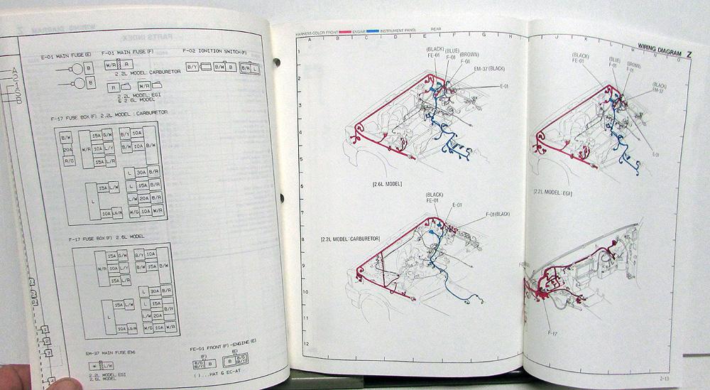 1990 Mazda B2200 B2600i Pickup Truck Electrical Wiring Diagram