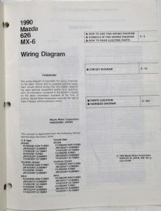 1990 Mazda 626 MX-6 Electrical Wiring Diagram