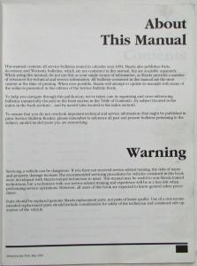 1994 Mazda Service Bulletin Manual