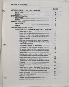 1996 Mazda Protege/MX-5 Keyless Entry/Security System Troubleshooting Manual