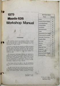 1979 Mazda 626 Service Shop Repair Manual