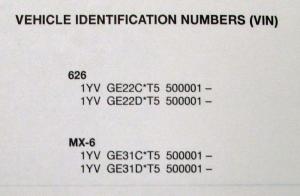 1996 Mazda 626 MX-6 Body Electrical Troubleshooting Manual