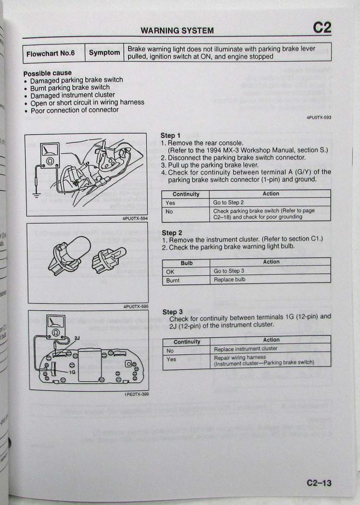 1994 Mazda MX3 Body Electrical Troubleshooting Manual