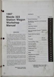 1987 Mazda GLC Station Wagon Service Shop Repair Manual