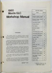 1980 Mazda GLC Service Shop Repair Manual