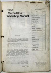 1980 Mazda RX-7 Service Shop Repair Manual