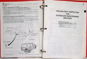 1989 Mazda MPV 4x4 Service Shop Repair Manual Supplement