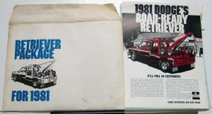 1981 Dodge Truck Dealer Retriever Package Wrecker Tow Truck Sales Info Set