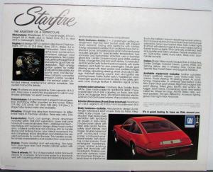 1977 Oldsmobile Starfire Supercoupe  Features Dimensions Sales Brochure Original